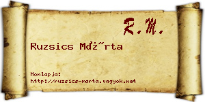 Ruzsics Márta névjegykártya
