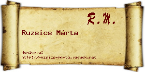 Ruzsics Márta névjegykártya