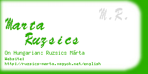 marta ruzsics business card